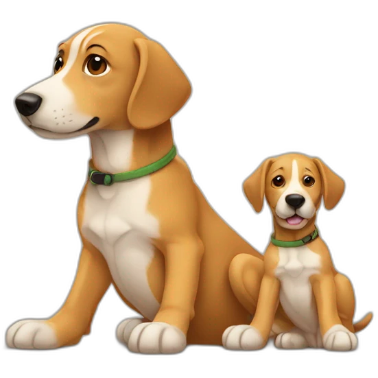 Chien avec un bébé emoji