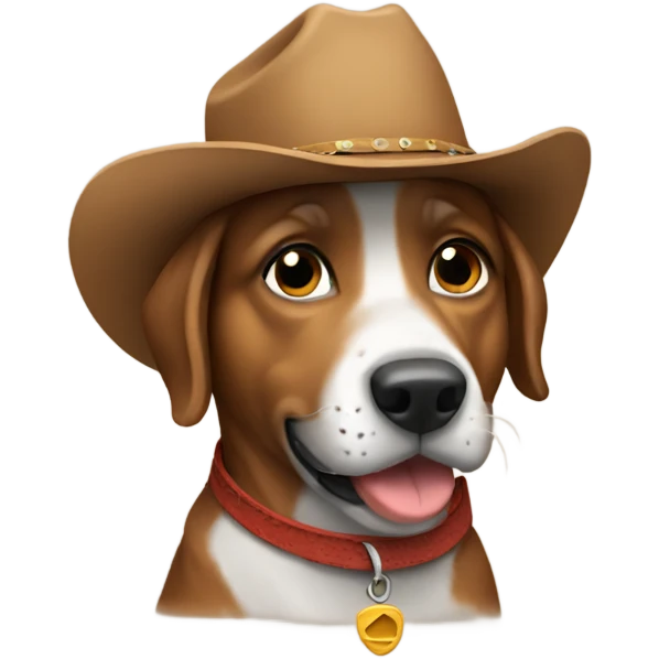 Dog wearing a cowboy hat emoji