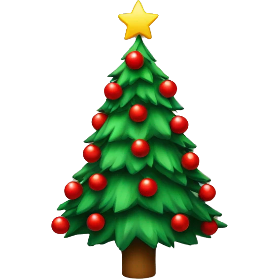 Christmas tree with red balls emoji