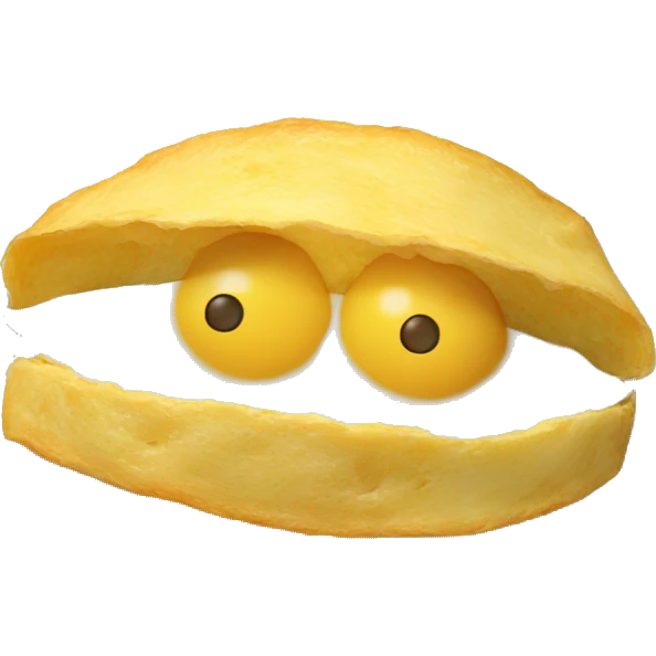 realistic French omelette on a plate emoji
