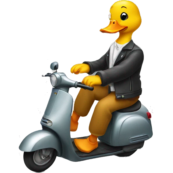 duck riding a scooter emoji