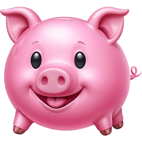 smiley face flying pig made of bubblegum emoji