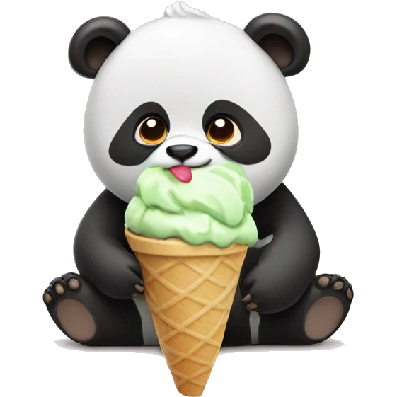 Panda eating ice cream emoji
