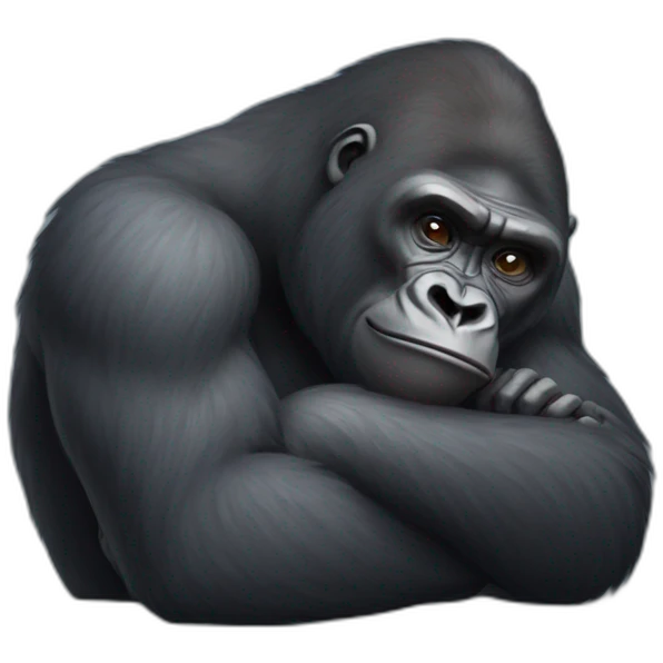 Gorilla falling asleep emoji