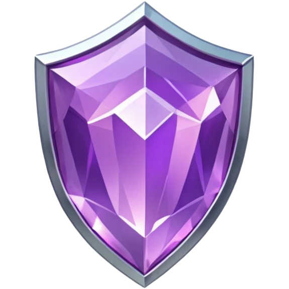 fantasy magic purple gem shield low poly silver emoji