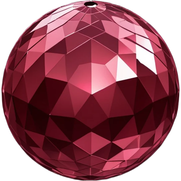 metallic burgundy disco ball emoji