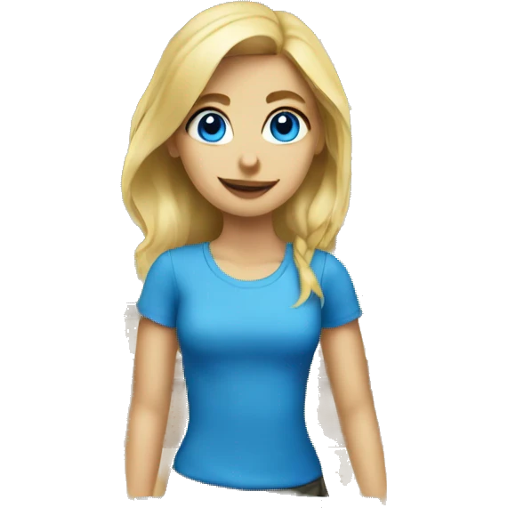 blue-eyed blonde girl paying at the cash register emoji