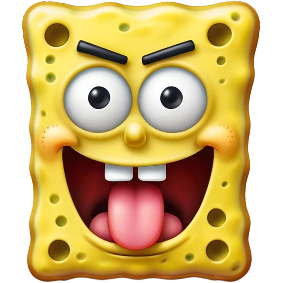 SpongeBob sticking his tongue out make it more FREAKY EVEN MORE FREAKY emoji