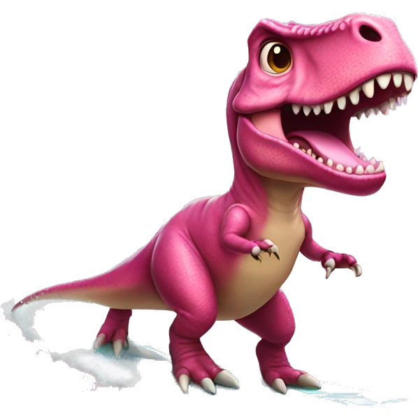 pink t rex surfing emoji