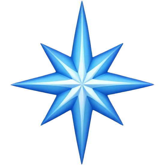 20 uçlu mavi yışdız ortasında beyaz tik emoji