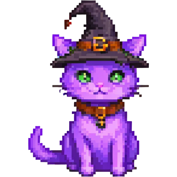 purple witch cat emoji