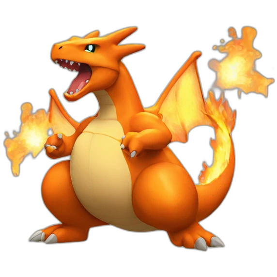 Charizard throwing fire emoji