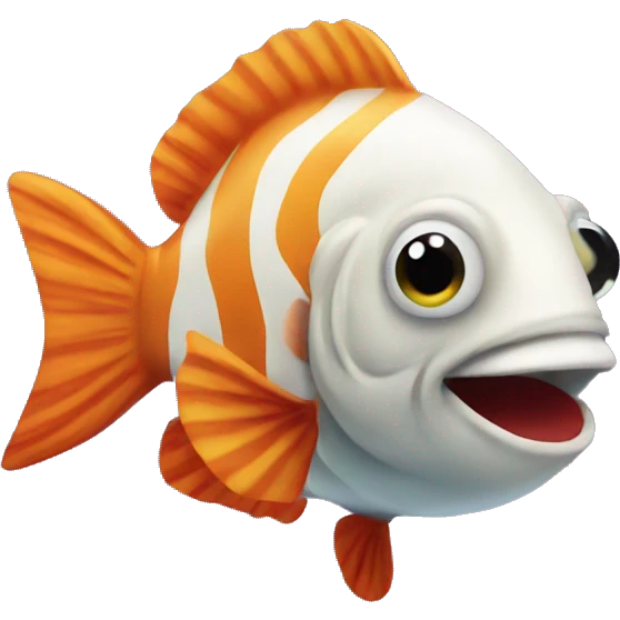 Fish with clown nose emoji