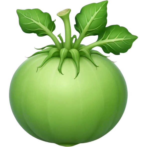 a whole kohlrabi, simple, clear emoji