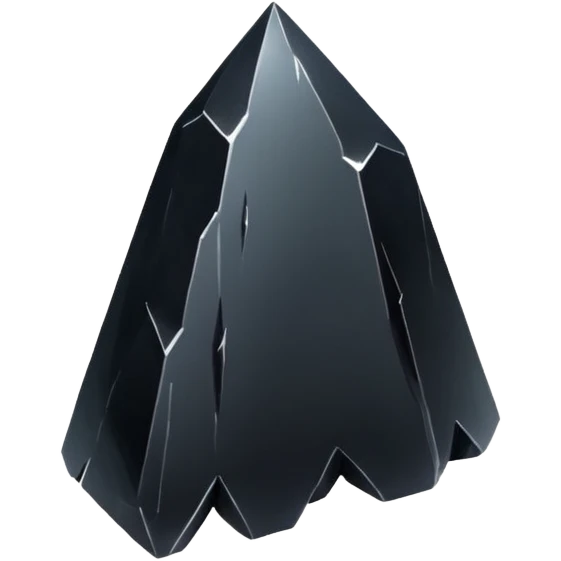 A raw obsidian shard with a glossy black surface.



































































 emoji