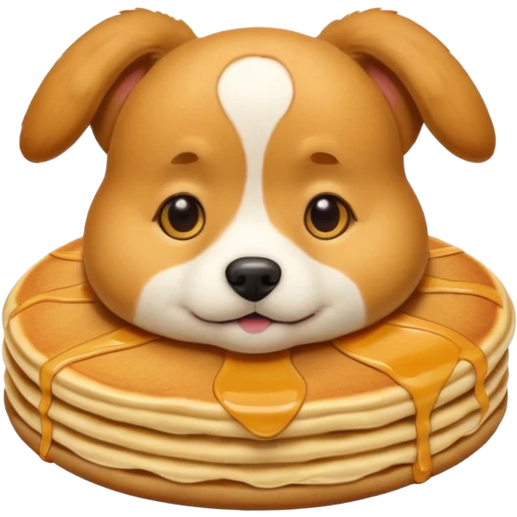 dog in the shape of pancake likr the dog emoji  emoji