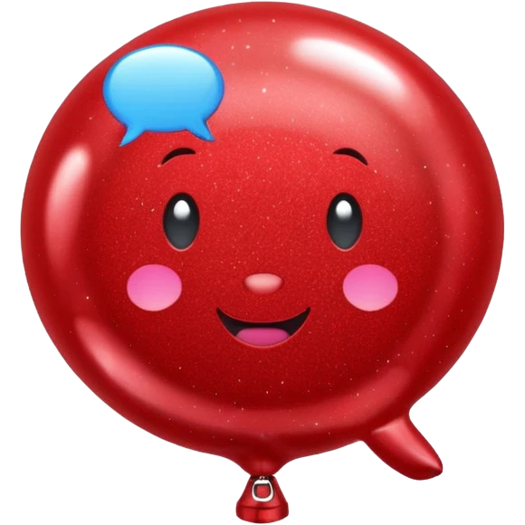 red glitter baloon chat emoji