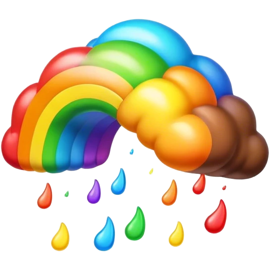 Flying rainbow poop emoji