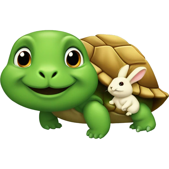 Tortue avec un lapin sur la tête emoji