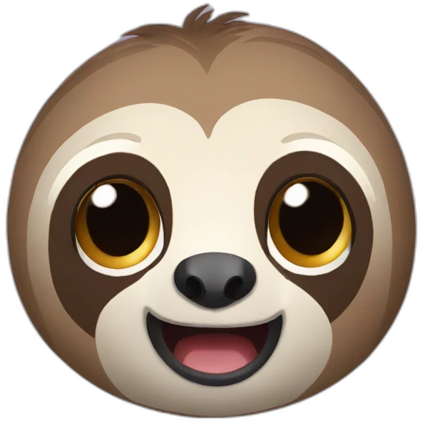 sloth with surprise face emoji