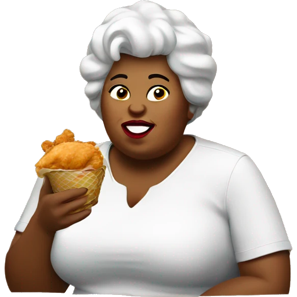 fat lady eating chicken of kfc emoji