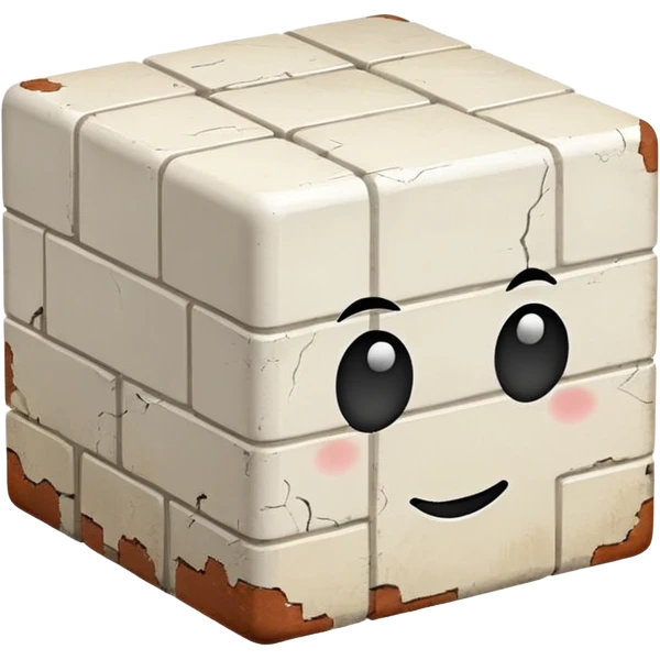 Русская белая кирпичная панелька в виде куба emoji