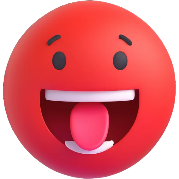 hot red round emoji with open mouth or tongue emoji