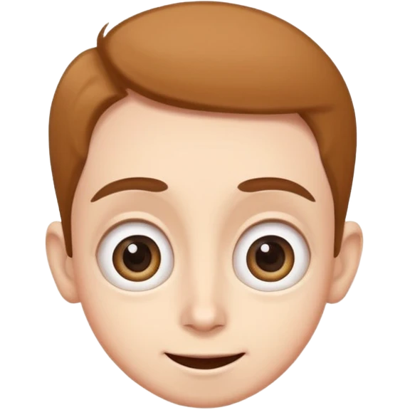 Funny caricature style cartoon, big eyes, happy face emoji