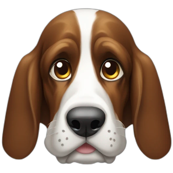 Perro Basset Haund negro y blanco  emoji