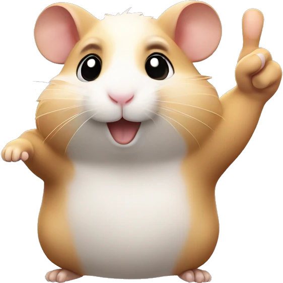 hamster showing peace sign 2 fingers emoji