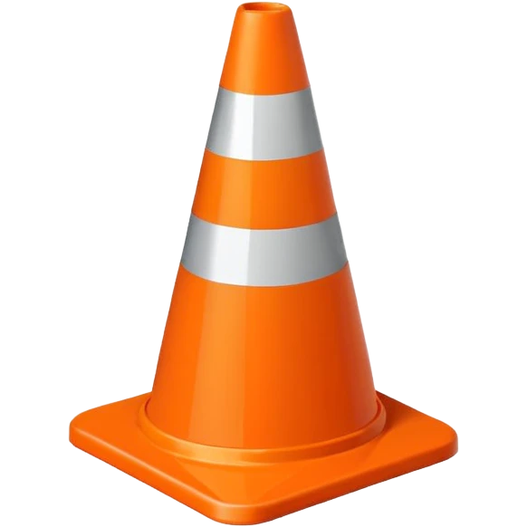 Cono naranja obra construcción  emoji