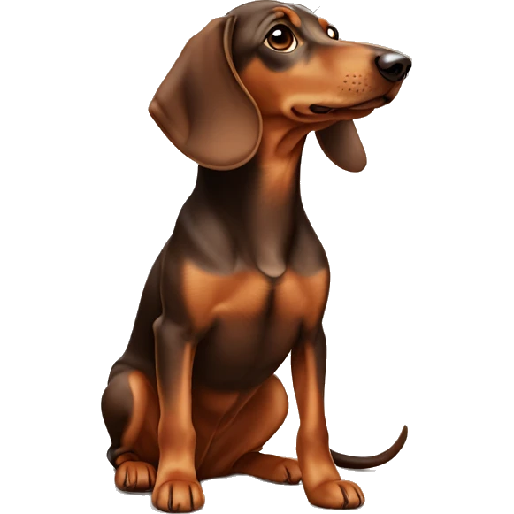 Brown and tan dacshund emoji
