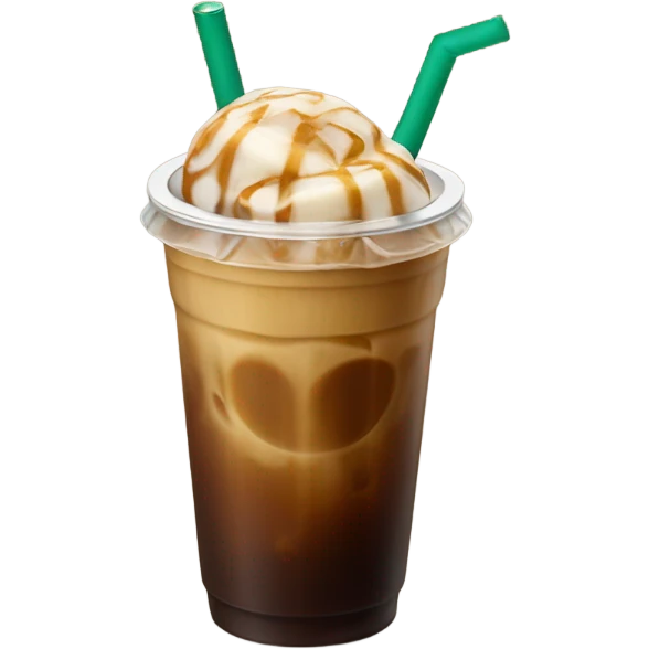 Starbuck ice coffee with ice cubes emoji