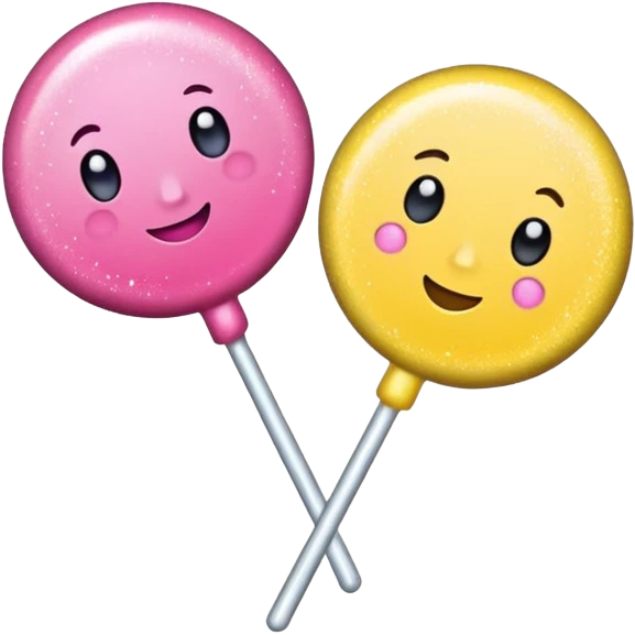 glitter pink and yellow candy emoji