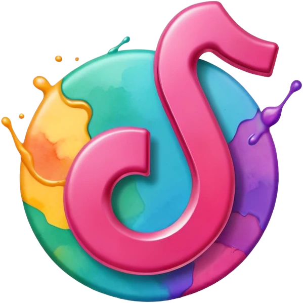 Realistic, watercolor, tiktok logo emoji
