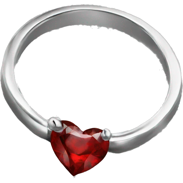 Promise rings silver red stone emoji