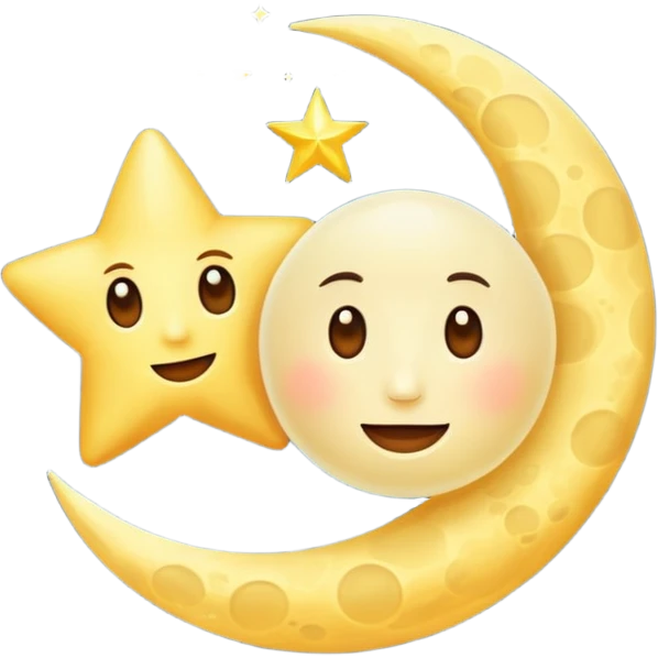 Moon and the star emoji