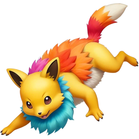 A Pokemon doing a backflip emoji