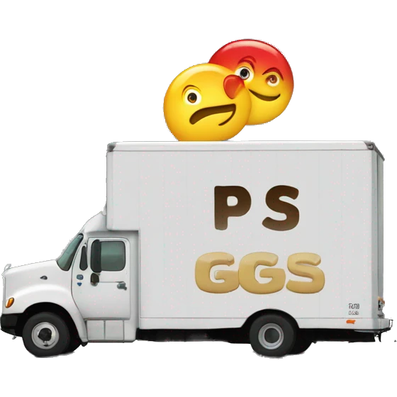 Boxtruck with letters "PGS” on the side emoji