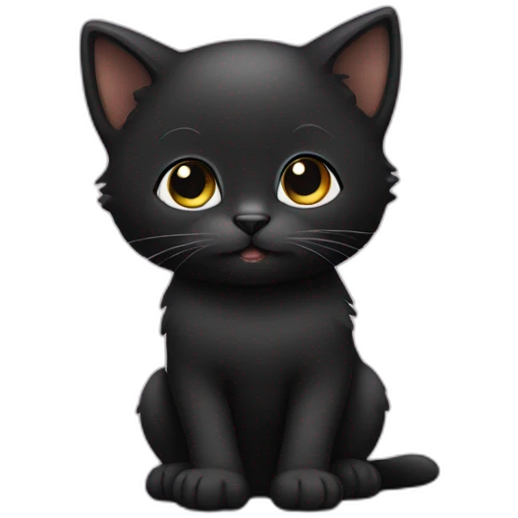 black kitten emoji