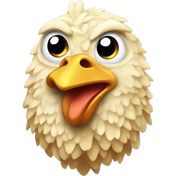 chicken with many eyes, chicken made of diamond emoji