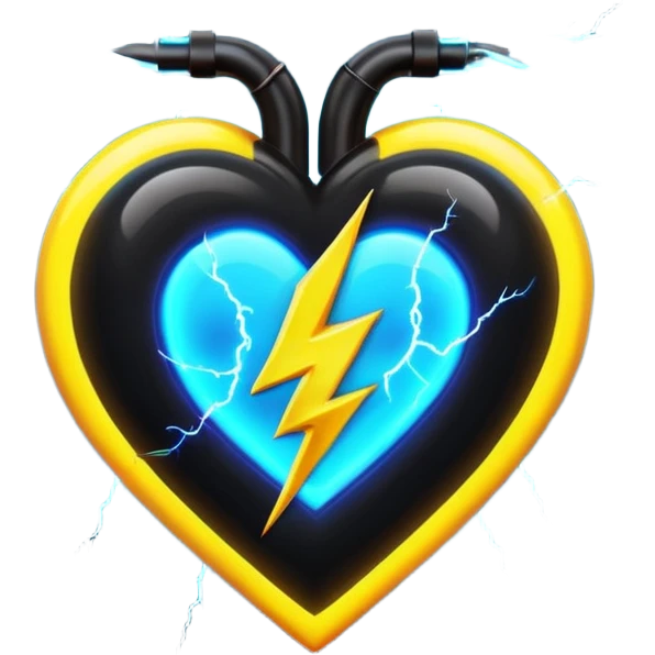 heart with black lightning emoji
