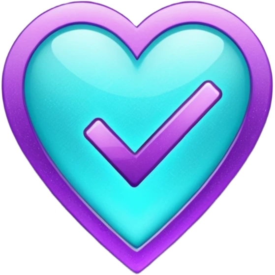glitter purple and cian checkmark emoji