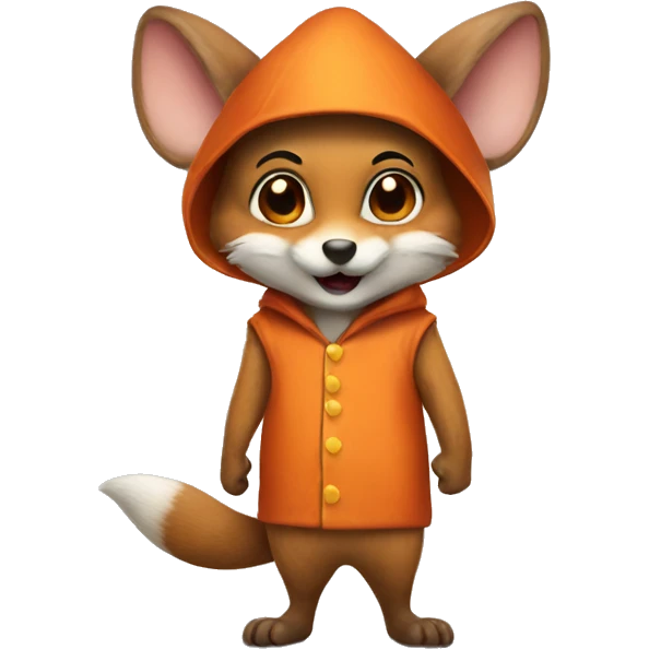 a mouse in a costume of a Fox emoji