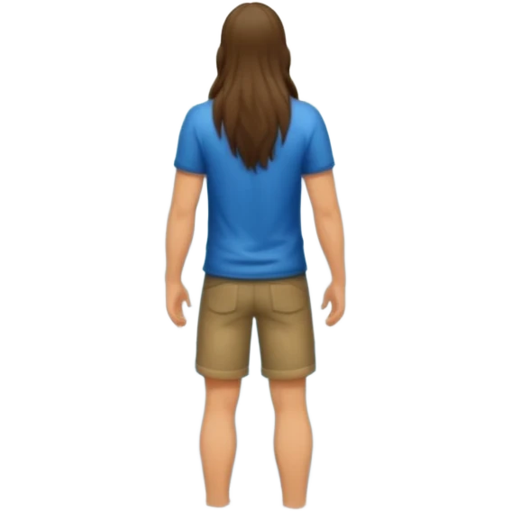 full body man long hair from behind waist deep in forest lake, water running down back emoji