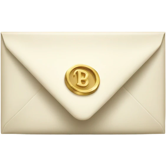 An ivory envelope with gold accents and “Brand Deal Inside” written in elegant script. emoji