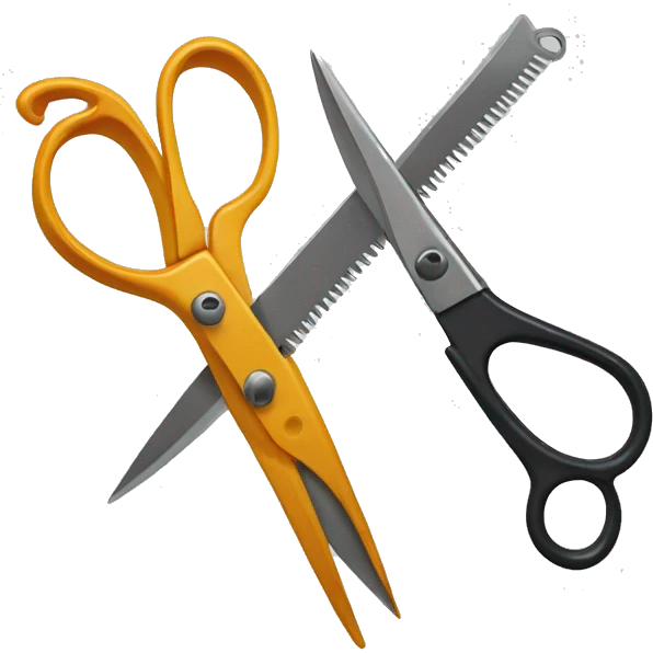 two pairs of scissors cutting eachother  emoji
