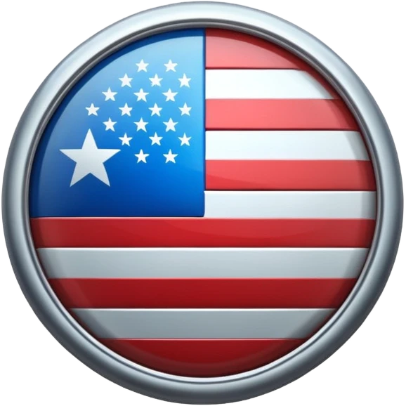 A Circle Shield With American Flag Printed On It emoji