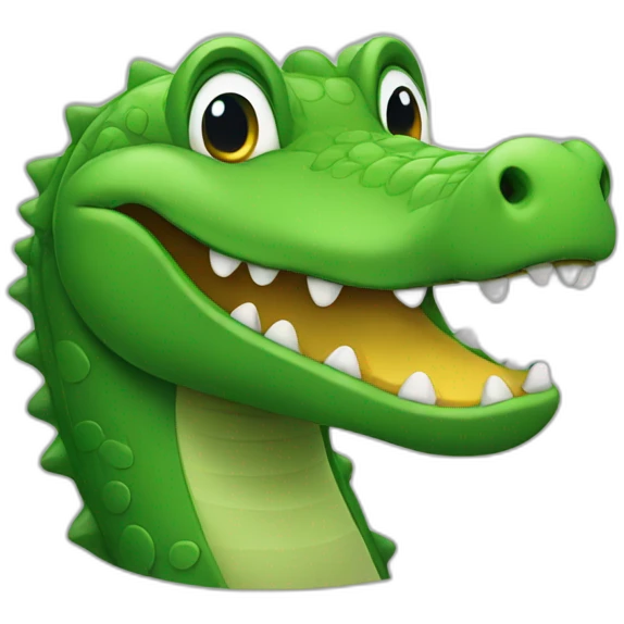 alligator smiling widely emoji
