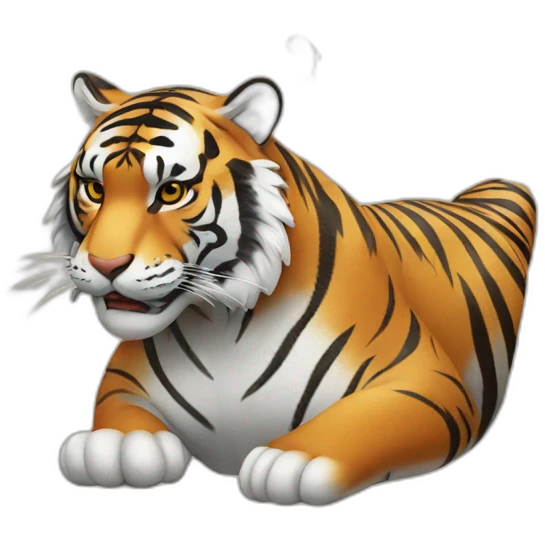 tiger vibing with music emoji